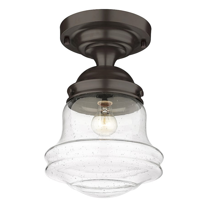 Z-Lite Vaughn 1 Light 16" Flush Mount, Bronze/Clear Seedy