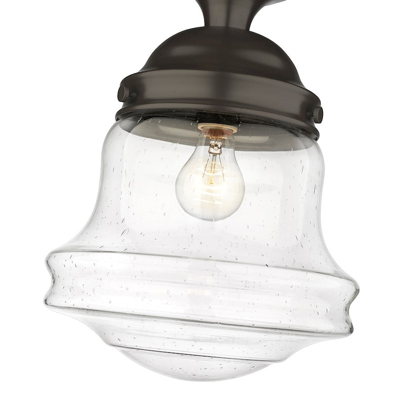 Z-Lite Vaughn 1 Light 16" Flush Mount, Bronze/Clear Seedy