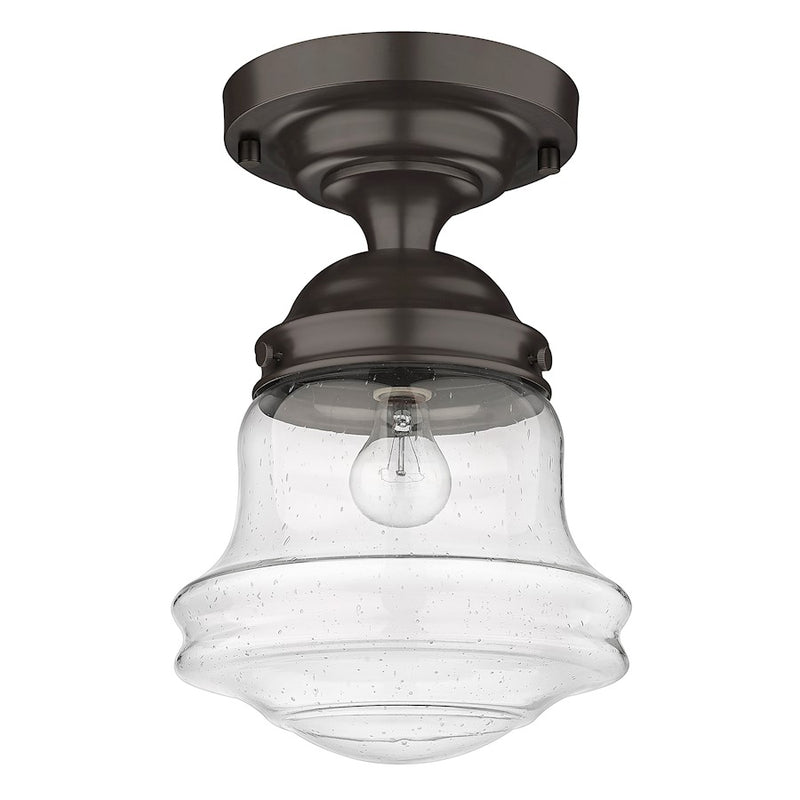 Z-Lite Vaughn 1 Light 16" Flush Mount, Bronze/Clear Seedy