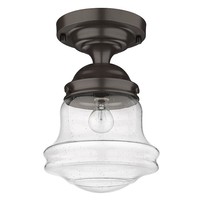Z-Lite Vaughn 1 Light 16" Flush Mount, Bronze/Clear Seedy