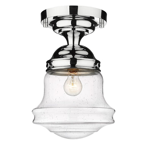 Z-Lite Vaughn 1 Light 16" Flush Mount, Chrome/Clear Seedy - 736F10-CH
