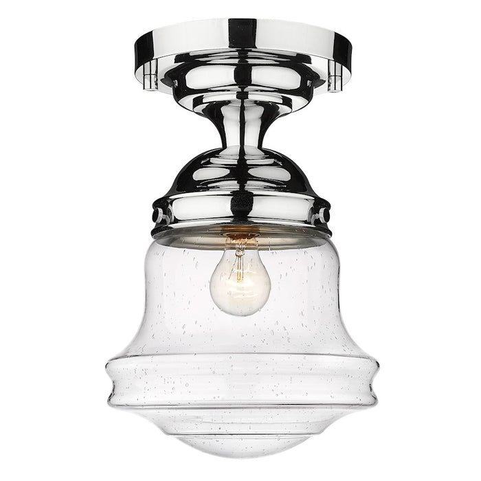 Z-Lite Vaughn 1 Light 16" Flush Mount, Chrome/Clear Seedy - 736F10-CH