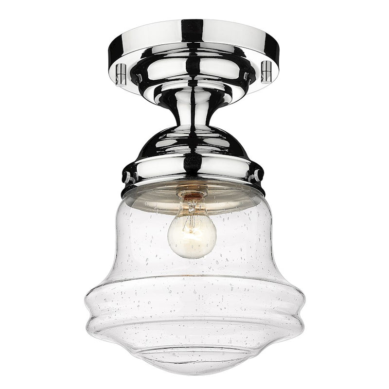 Z-Lite Vaughn 1 Light 16" Flush Mount, Chrome/Clear Seedy