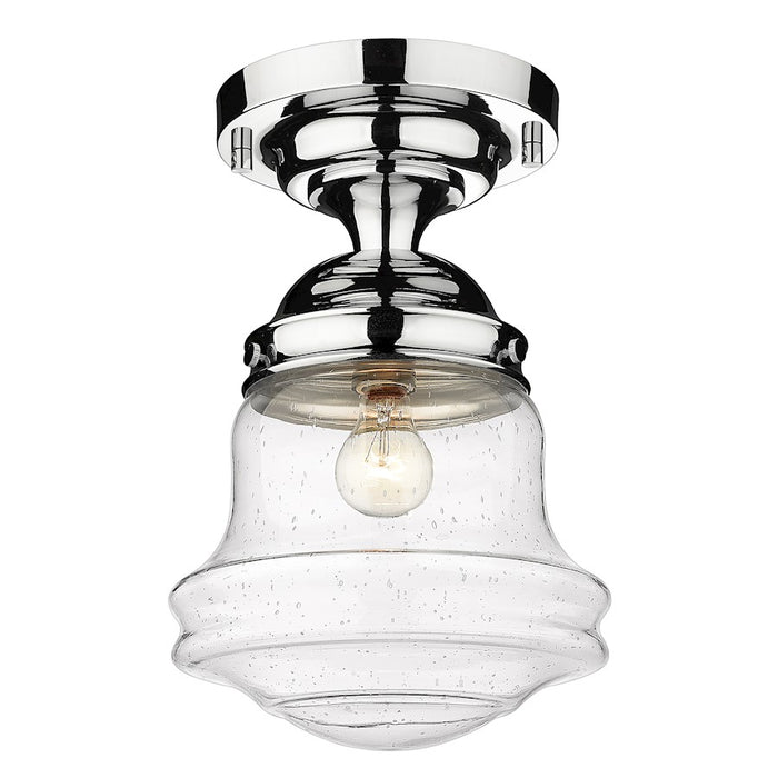 Z-Lite Vaughn 1 Light 16" Flush Mount, Chrome/Clear Seedy