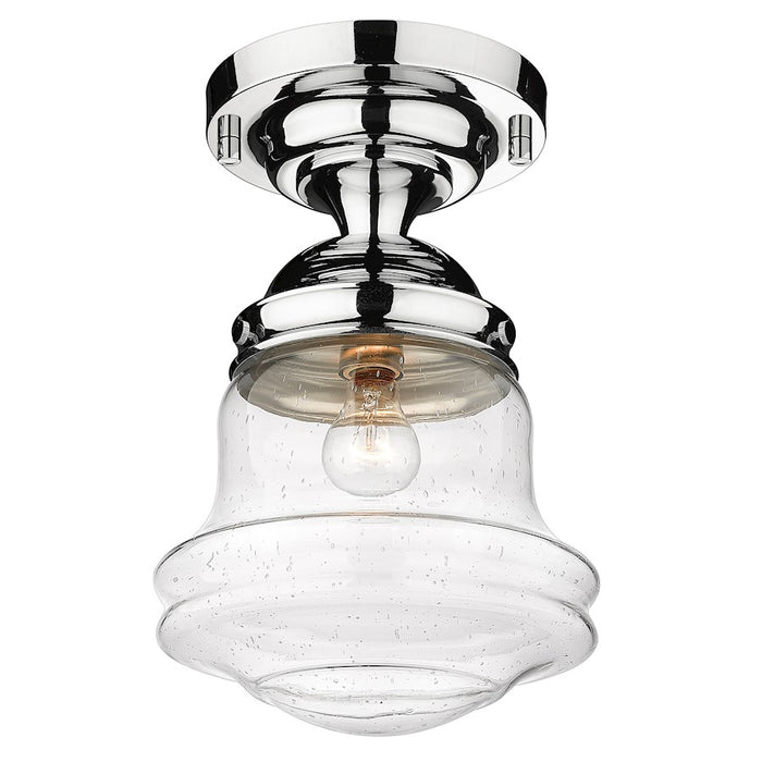 Z-Lite Vaughn 1 Light 16" Flush Mount, Chrome/Clear Seedy