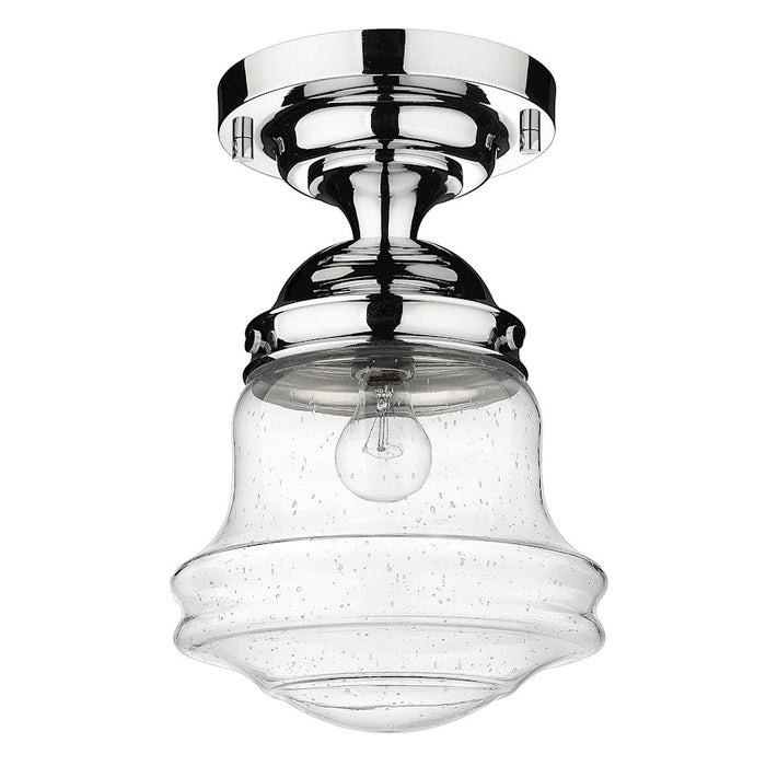 Z-Lite Vaughn 1 Light 16" Flush Mount, Chrome/Clear Seedy
