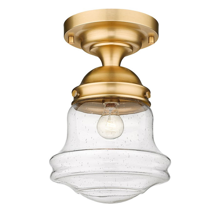 Z-Lite Vaughn 1 Light 16" Flush Mount, Heritage Brass/Clear Seedy