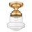 Z-Lite Vaughn 1 Light 16" Flush Mount, Heritage Brass/Clear Seedy