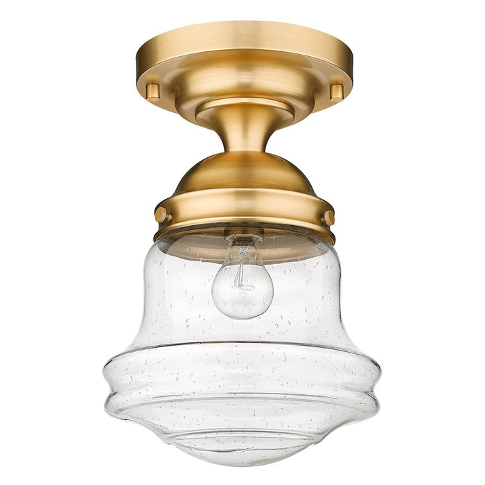 Z-Lite Vaughn 1 Light 16" Flush Mount, Heritage Brass/Clear Seedy