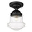 Z-Lite Vaughn 1 Light 16" Flush Mount, Matte Black/Clear Seedy