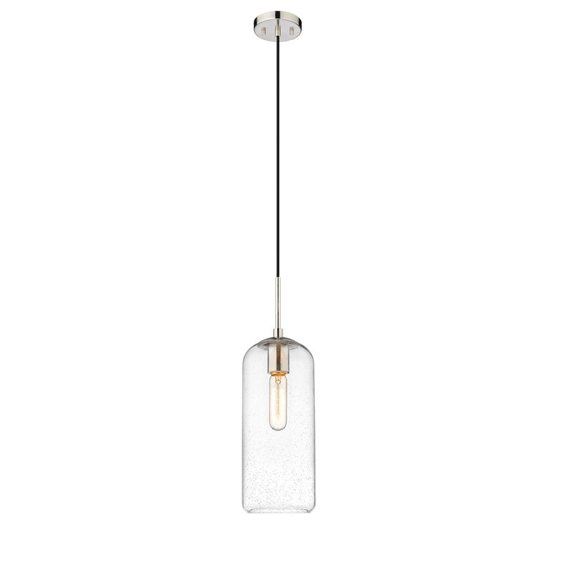 Z-Lite Monty 1 Light 17" Pendant, Brushed Nickel/Matte Opal