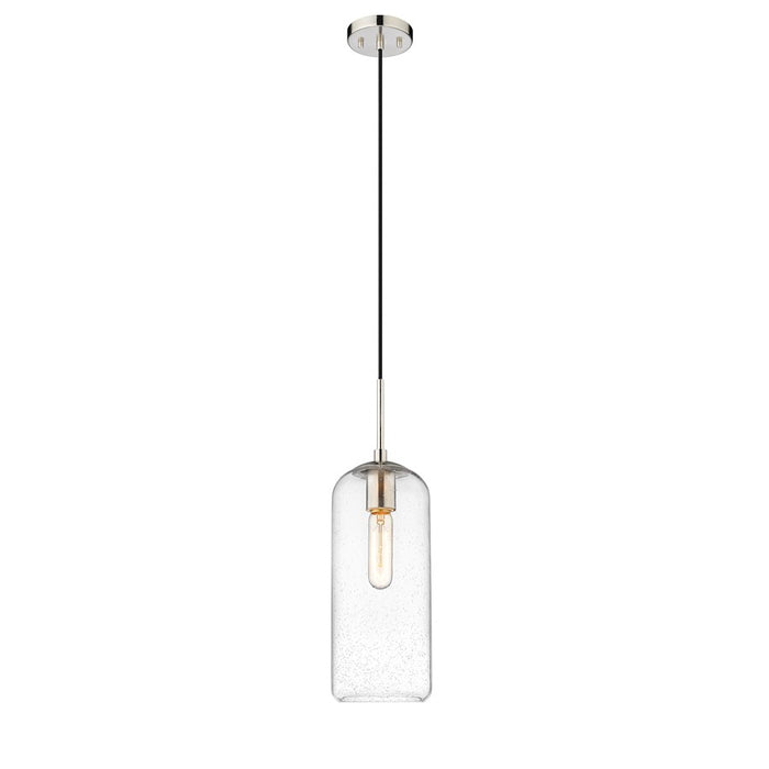 Z-Lite Monty 1 Light 17" Pendant, Brushed Nickel/Matte Opal