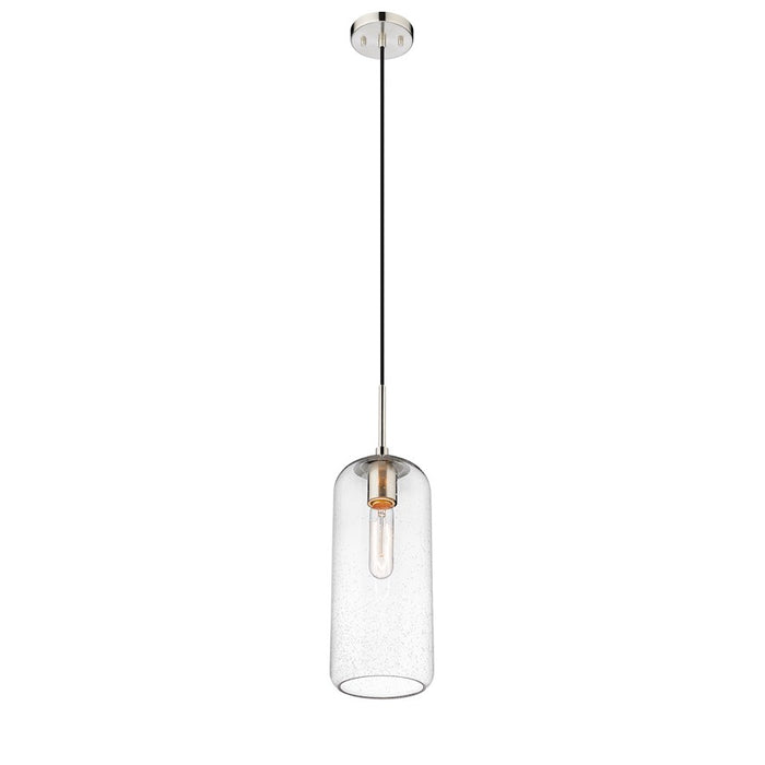 Z-Lite Monty 1 Light 17" Pendant, Brushed Nickel/Matte Opal