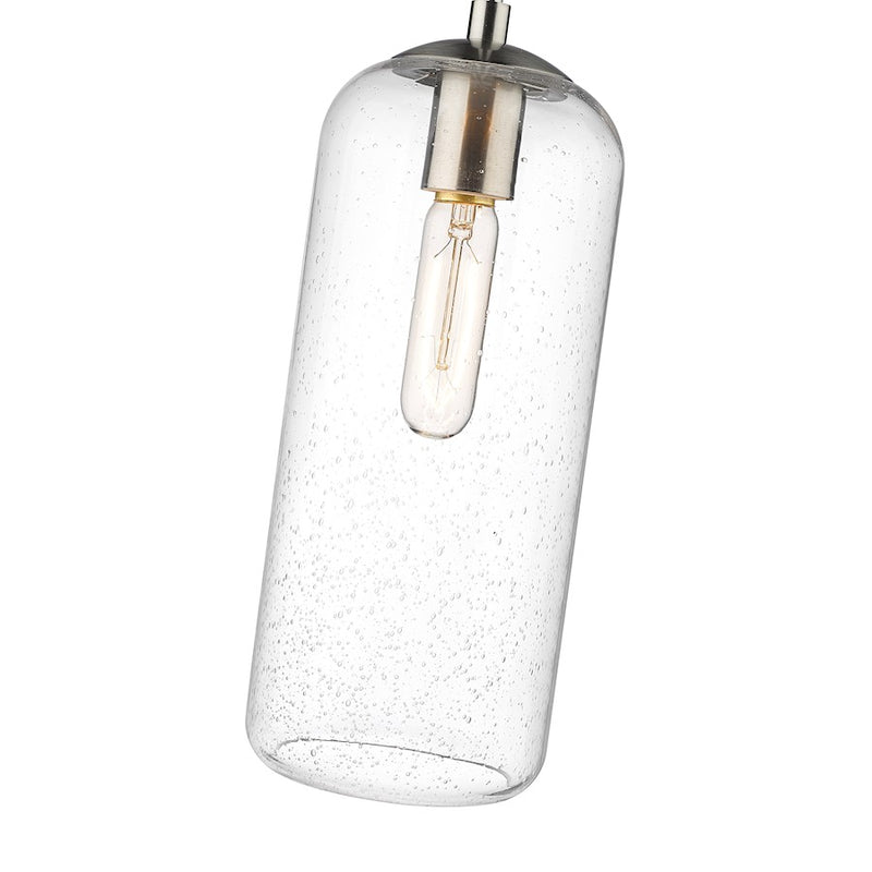 Z-Lite Monty 1 Light 17" Pendant, Brushed Nickel/Matte Opal