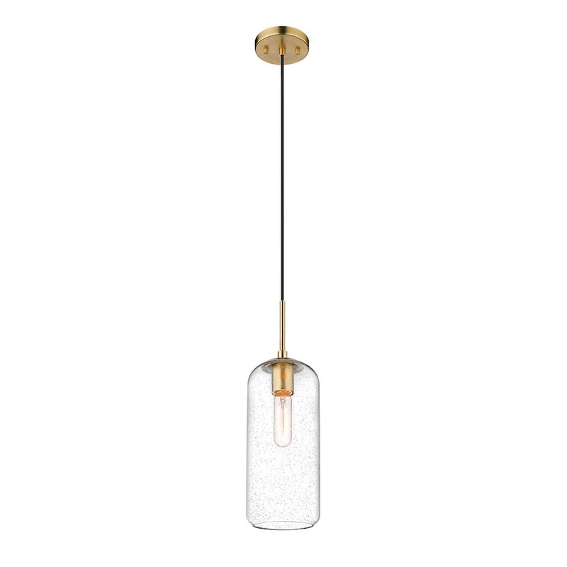 Z-Lite Monty 1 Light Pendant, Heritage Brass/Clear