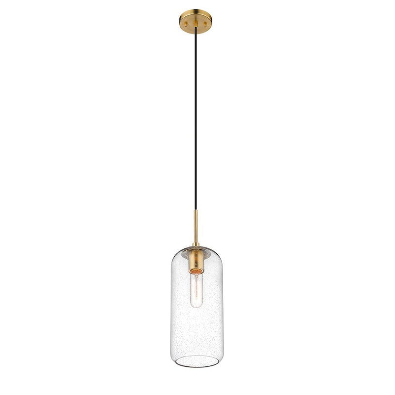Z-Lite Monty 1 Light Pendant, Heritage Brass/Clear