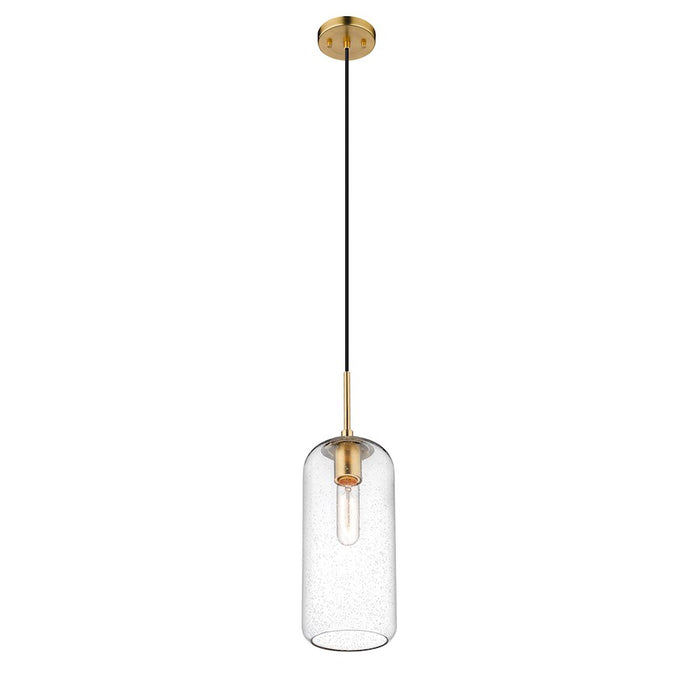 Z-Lite Monty 1 Light Pendant, Heritage Brass/Clear