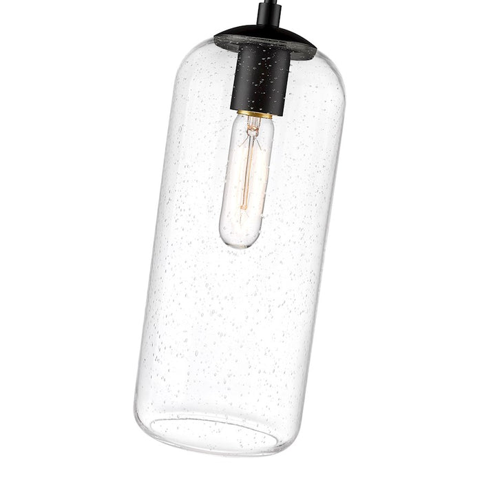 Z-Lite Monty 1 Light 17" Pendant, Matte Black/Matte Opal