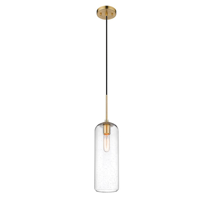 Z-Lite Monty 1 Light Pendant, Heritage Brass/Clear