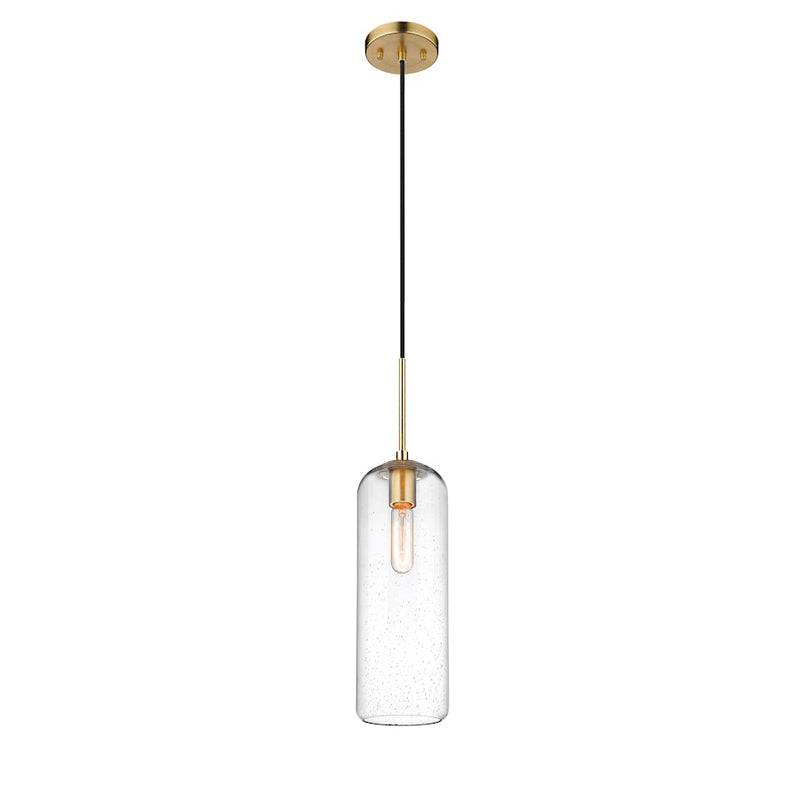 Z-Lite Monty 1 Light Pendant, Heritage Brass/Clear