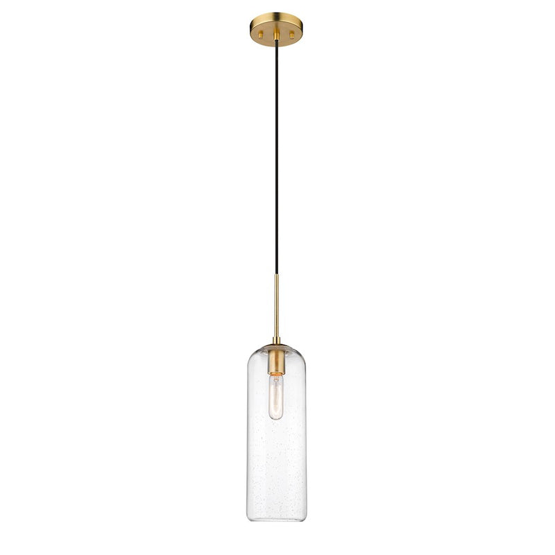 Z-Lite Monty 1 Light Pendant, Heritage Brass/Clear