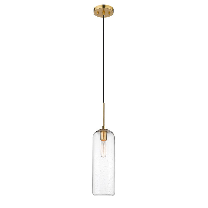 Z-Lite Monty 1 Light Pendant, Heritage Brass/Clear
