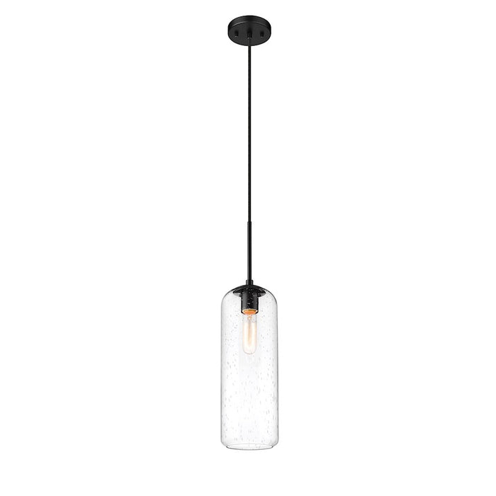 Z-Lite Monty 1 Light 22" Pendant, Matte Black/Matte Opal