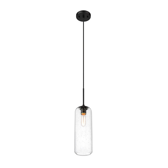 Z-Lite Monty 1 Light 22" Pendant, Matte Black/Matte Opal
