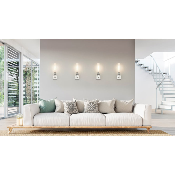 Z-Lite Beau 1 Light 4" Wall Sconce, Brushed Nickel/Clear Ribbed