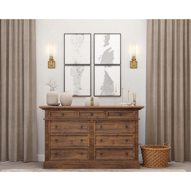 Z-Lite Beau 1 Light 4" Wall Sconce, Rubbed Brass/Clear Ribbed