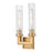 Z-Lite Beau 2 Light 17" Wall Sconce, Rubbed Brass/Clear Ribbed - 740-2S-RB
