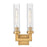 Z-Lite Beau 2 Light 17" Wall Sconce, Rubbed Brass/Clear Ribbed