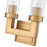 Z-Lite Beau 2 Light 17" Wall Sconce, Rubbed Brass/Clear Ribbed