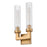 Z-Lite Beau 2 Light 17" Wall Sconce, Rubbed Brass/Clear Ribbed