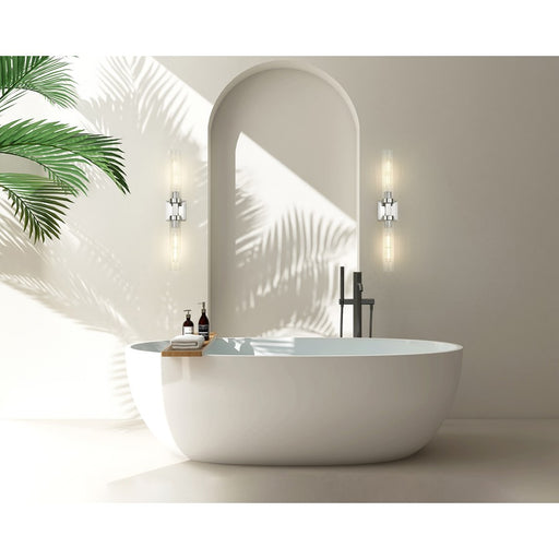 Z-Lite Beau 2 Light 4" Wall Sconce, Polished Nickel/Clear Ribbed
