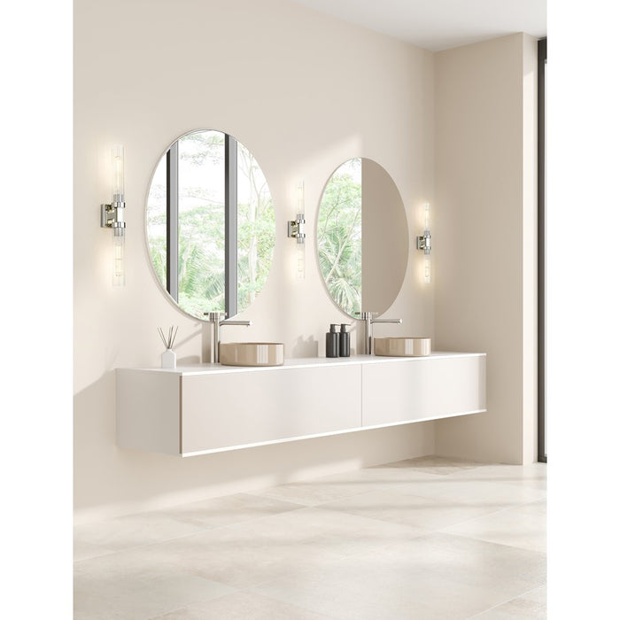 Z-Lite Beau 2 Light 4" Wall Sconce, Polished Nickel/Clear Ribbed