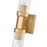 Z-Lite Beau 2 Light 27" Wall Sconce, Rubbed Brass/Clear Ribbed