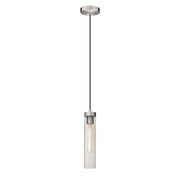 Z-Lite Beau 1 Light Pendant, Brushed Nickel/Clear - 740P-BN
