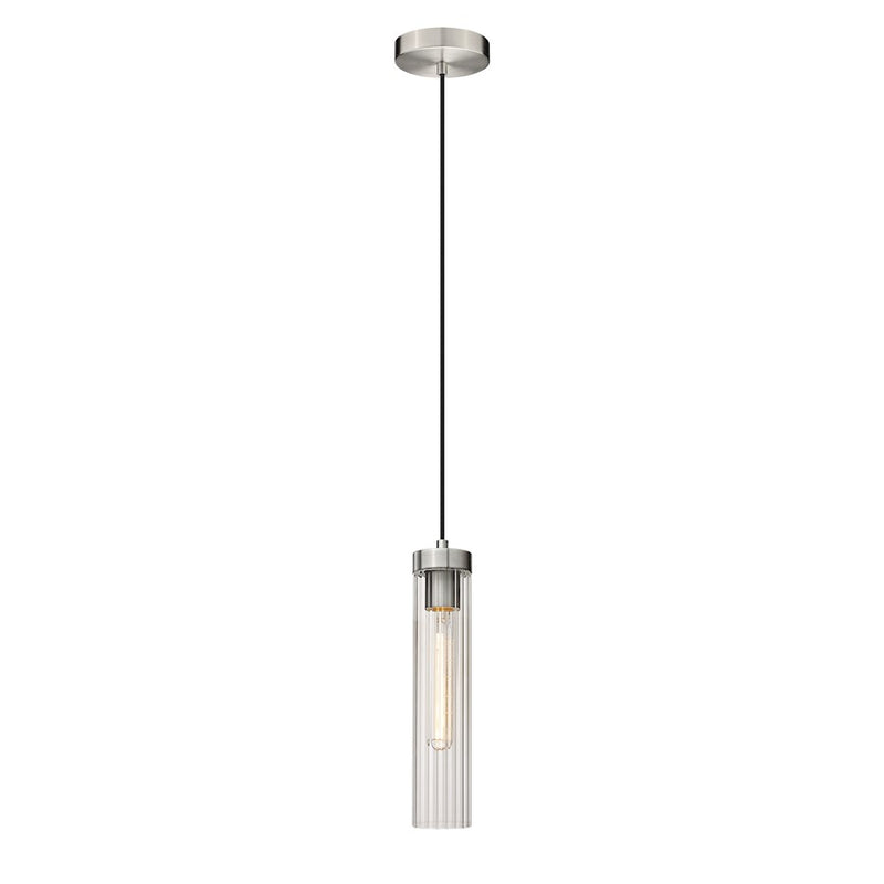 Z-Lite Beau 1 Light Pendant, Brushed Nickel/Clear - 740P-BN