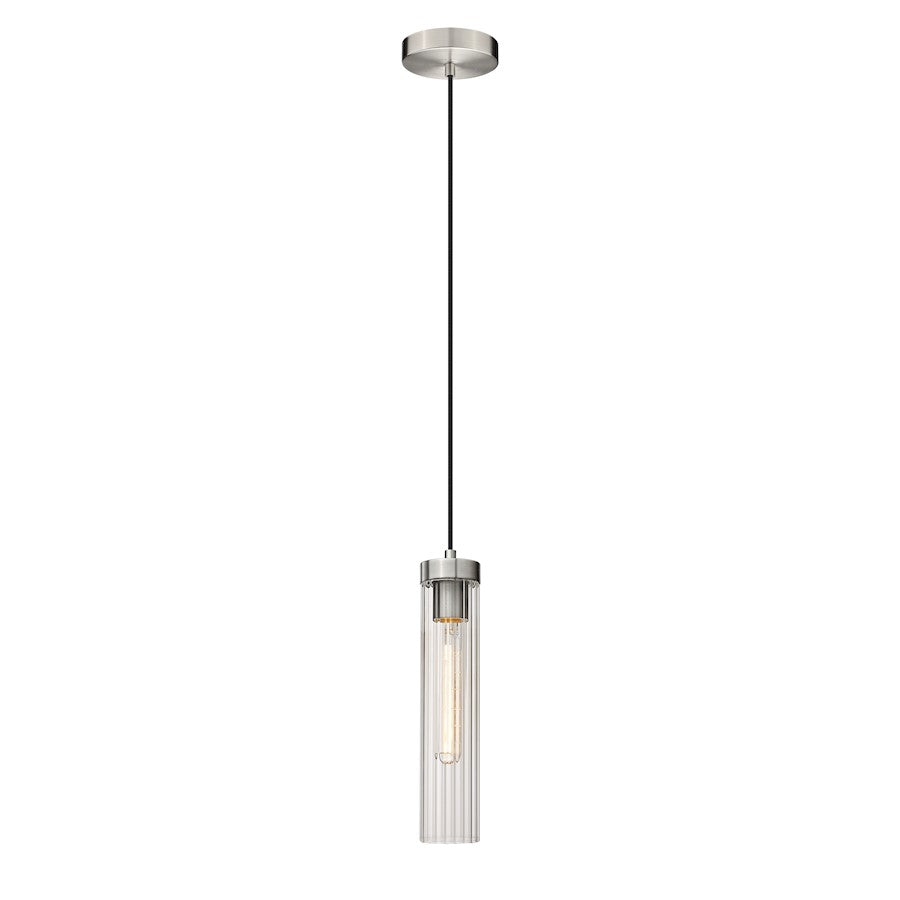 Z-Lite Beau 1 Light Pendant, Brushed Nickel/Clear - 740P-BN