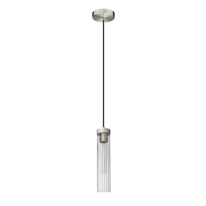 Z-Lite Beau 1 Light Pendant, Brushed Nickel/Clear