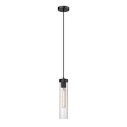 Z-Lite Beau 1 Light Pendant, Matte Black/Clear - 740P-MB
