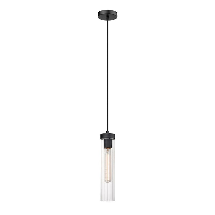 Z-Lite Beau 1 Light Pendant, Matte Black/Clear - 740P-MB