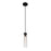 Z-Lite Beau 1 Light Pendant, Matte Black/Clear
