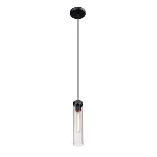 Z-Lite Beau 1 Light Pendant, Matte Black/Clear