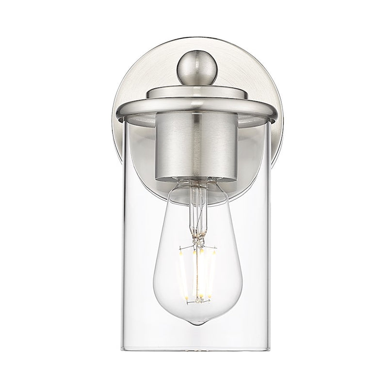 Z-Lite Thayer 1 Light Vanity, Brushed Nickel/Clear