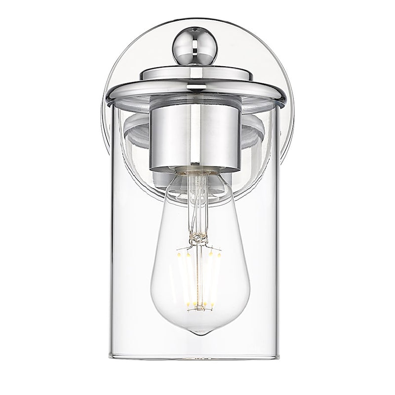 Z-Lite Thayer 1 Light Vanity, Chrome/Clear