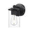 Z-Lite Thayer 1 Light Vanity, Matte Black/Clear - 742-1S-MB