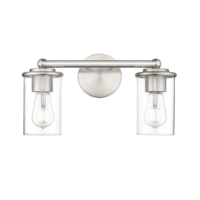 Z-Lite Thayer 2 Light Vanity, Brushed Nickel/Clear