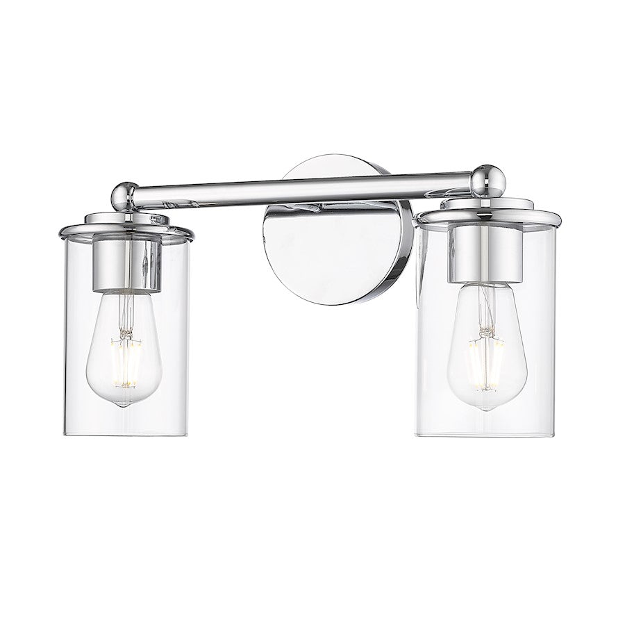 Z-Lite Thayer 2 Light Vanity, Chrome/Clear - 742-2V-CH